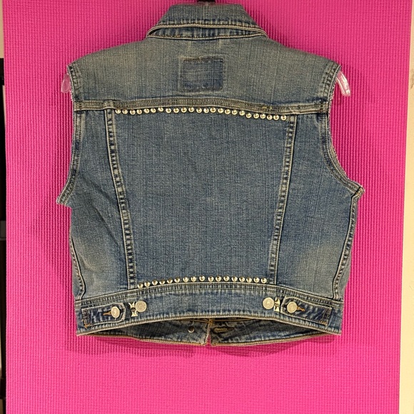 Levi's Blue Denim Vest with Silver Studs - Picture 4 of 6
